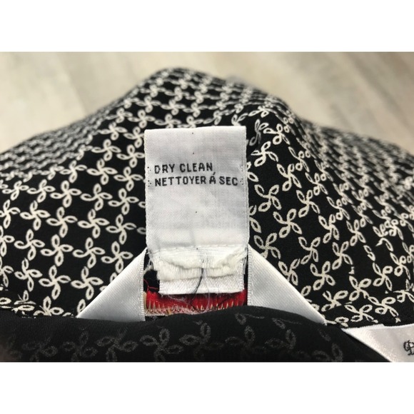 Talbots Womans Size 8 100% Pure Silk A-Line Skirt Lined Side Zip Black, White - Picture 11 of 12